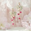 Sweet Style Alloy Rhinestone Flower Dangle Stud Earrings FS-WGC6399-07-1