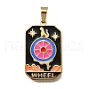 Tarot 304 Stainless Steel Enamel Pendants STAS-M119-09I-G-1