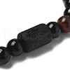 12 Constellations Protetion Natural Tiger Eye & Black Obsidian Round Beads Stretch Bracelets for Men Women WG083ED-08-3