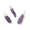 Rough Natural Amethyst Pendants PALLOY-JF01442-1