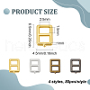 Fingerinspire 320Pcs 4 Colors  Rectangle Shape Alloy Buckle Clasps FIND-FG0002-83-2