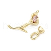 Brass Micro Pave Cubic Zirconia Fold Over Clasps KK-U059-08G-2