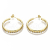 Brass Micro Pave Clear Cubic Zirconia Stud Earrings EJEW-N011-15G-NF-1