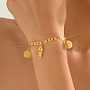 Fashionable Vintage Brass Coin & Embroidered Shoes Charm Bracelets YO5968-2