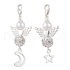 Angel Pave Disco Ball Pendant Decorations HJEW-JM03066-3