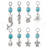 8Pcs Sea Animal Theme Tibetan Style Alloy Charms PALLOY-JF03505-1