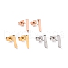 Cuboid 304 Stainless Steel Stud Crawler Earrings EJEW-O052-45-1