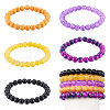 5 Colors Halloween Glass Beads Beaded Stretch Bracelet Sets BJEW-TAC0026-1