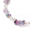 Natural Fluorite Chip Beaded Bracelets for Women BJEW-JB11742-06-3