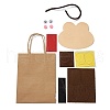 DIY Rectangle with Monkey Pattern Kraft Paper Bag Making Set DIY-F079-04-2