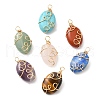 7Pcs Natural Mixed Gemstone Copper Wire Wrapped Pendants PALLOY-JF02142-1