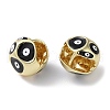 Round with Evil Eye Enamel Hook Earrings EJEW-M237-01G-01-2