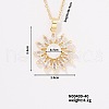 Fashionable Brass Clear Cubic Zirconia Pendant Cable Chain Necklaces for Women FN2830-4-2