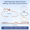 SOFPLATE 12Pcs 4 Colors Rack Plating Adjustable Brass Slider Bracelet Making KK-SP0001-81-2