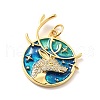 Rack Plating Brass Micro Pave Cubic Zirconia Pendants KK-M230-34G-2