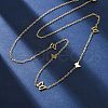 304 Stainless Steel Butterfly Link Chain Necklaces NJEW-R026-23G-1