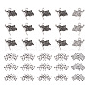 120Pcs 2 Styles Tibetan Style Zinc Alloy Flag Pendants FIND-PJ0001-06-3