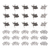 120Pcs 2 Styles Tibetan Style Zinc Alloy Flag Pendants FIND-PJ0001-06-3