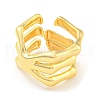 Rack Plating Brass Skull Open Cuff Rings RJEW-Q784-02G-2