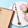 7Pcs Chakra Gemstone Bead & Heart Glass Wishing Bottle Pendant Bookmarks AJEW-JK00313-4