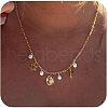 Summer Beach Brass & Plastic Imitation Pearl Pendant Necklaces for Women FS-WG04E65-05-1
