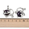 Natural Amethyst Kitten Pendants G-J386-C17-20-3