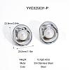 Vintage Stainless Steel Oval Stud Earrings for Women BY2814-3-1