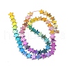Gradient Color Electroplated Synthetic Non-magnetic Hematite Beads Strands G-A263-F01-02-2