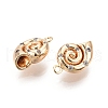 Brass Micro Pave Clear Cubic Zirconia Pendants KK-G436-25G-3