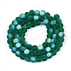 Frosted Transparent Glass Beads Strands GLAA-T032-T6mm-MBB21-2