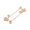 Rack Plating Maple Leaf Brass Clear Cubic Zirconia European Safety Chains KK-F879-25G-2
