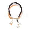6mm Round Shell Pearl & ABS Plastic Imitation Pearl Tree-Color Multi-Strand Bracelets for Women BJEW-JB10493-1