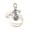 Natural Freshwater Shell Pendant Decorations HJEW-JM03072-2