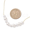 Adjustable Shell Pearl Round Beaded Braided Necklaces NJEW-JN05328-3