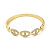 Brass Micro Pave Clear Cubic Zirconia Hollow Oval Hinged Bangles for Woman BJEW-M312-03A-G-2