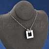 304 Stainless Steel Heart Square Urn Ashes Necklaces STAS-Z106-07P-2