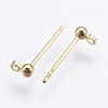 Brass Stud Earrings Findings KK-G333-09G-NF-2