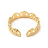 Ion Plating(IP) 304 Stainless Steel Crown Open Cuff Ring for Women RJEW-E066-08G-3
