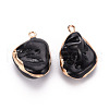 Electroplate Freshwater Shell Pendants SHEL-T018-12G-08-2