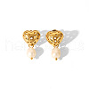 Hollow Heart Stainless Steel Stud Earrings for Women FA1341-3-3