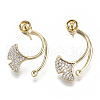 Brass Micro Pave Cubic Zirconia Stud Earring Settings KK-N232-38B-NF-1