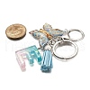 26Pcs Transparent Epoxy Resin & Transparent Acrylic & Faux Suede Tassel Keychain KEYC-JKC01202-05-5