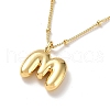 Initial Letter Brass Pendant Necklaces NJEW-A015-21G-M-1