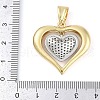 Rack Plating Heart Brass Micro Pave Clear Cubic Zirconia Pendants KK-P287-48A-GP-3