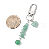 4Pcs Heart Round Natural Green Aventurine & Quartz Crystal & Rose Quartz & Obsidian Pendant Decorations HJEW-JM03194-5