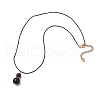Natural Black Onyx(Dyed & Heated) Gourd Pendant Necklaces NJEW-JN05246-01-4
