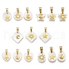 15Pcs 15 Styles Natural Freshwater Shell Geometric Charms PALLOY-JF03514-1