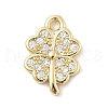 Brass Micro Pave Clear Cubic Zirconia Charms KK-B130-02G-01-1
