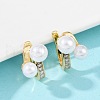 Round Brass Micro Pave Clear Cubic Zirconia Cuff Earrings EJEW-Z111-04G-03-2