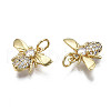 Brass Micro Pave Clear Cubic Zirconia Pendants KK-Q769-021-NF-2